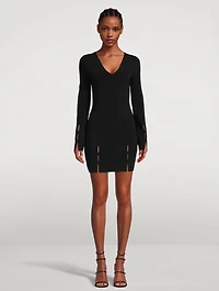 Slit Knit Mini Dress