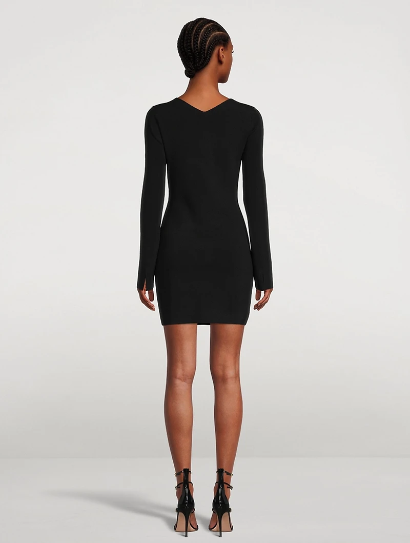 Slit Knit Mini Dress