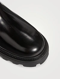 Leather Block-Heel Chelsea Boots