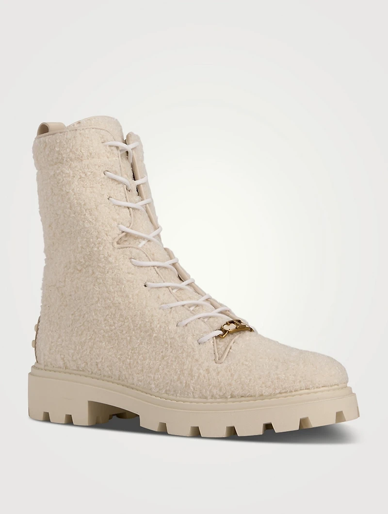 Bouclé Combat Boots
