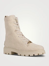Bouclé Combat Boots