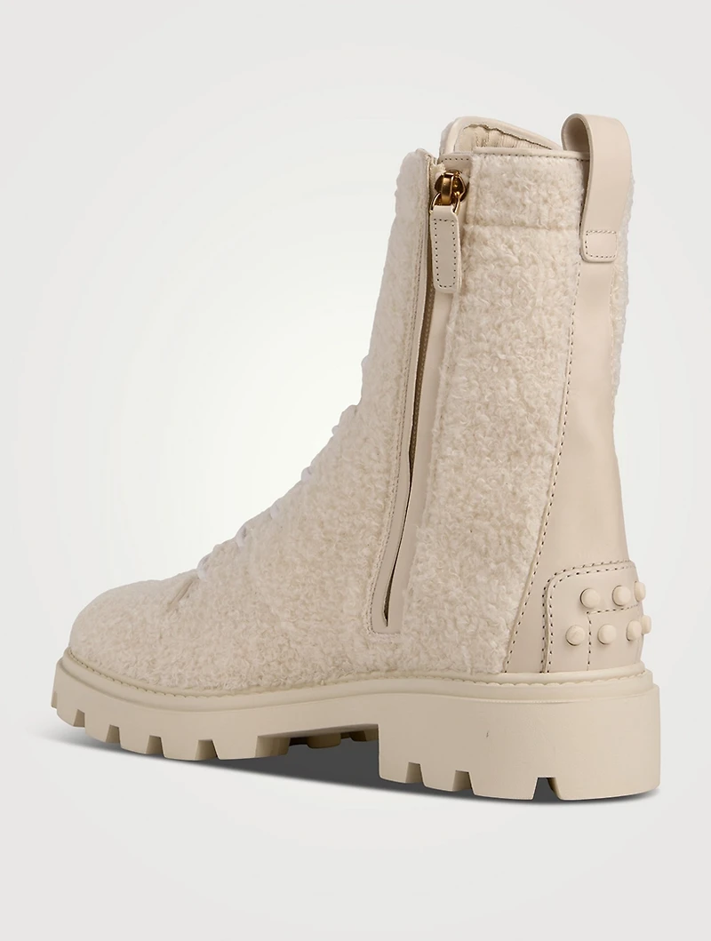 Bouclé Combat Boots