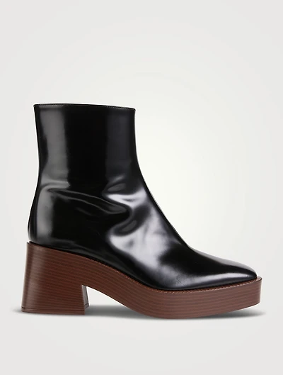 Tronchetto Leather Platform Ankle Boots