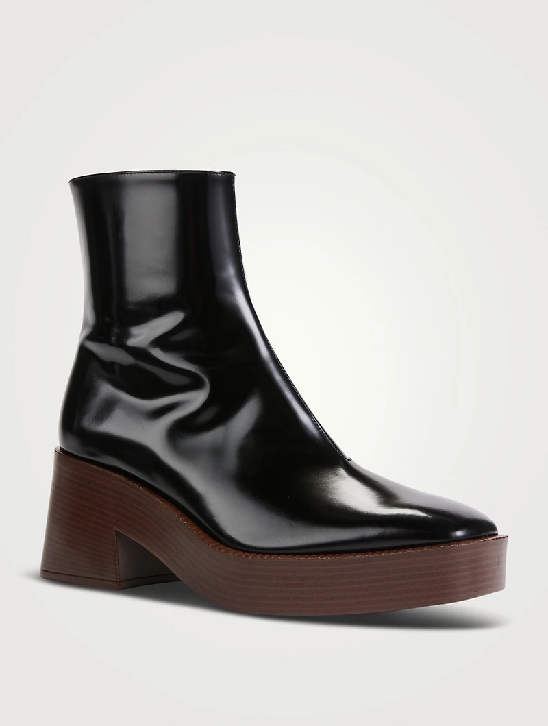 Tronchetto Leather Platform Ankle Boots