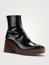 Tronchetto Leather Platform Ankle Boots