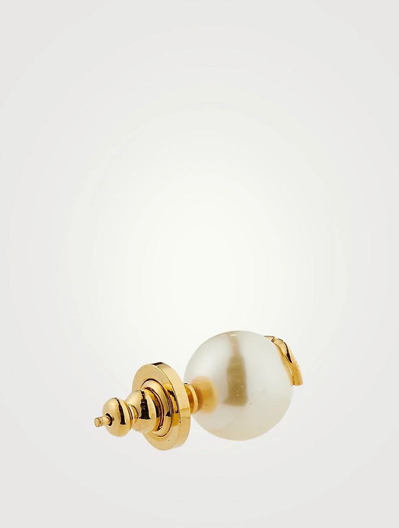 VLOGO Crystal Pearl Stud Earrings
