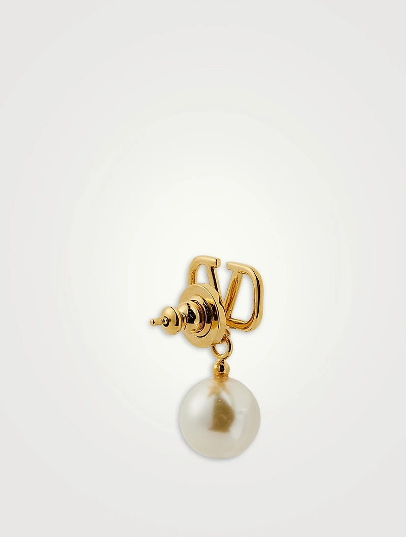 VLOGO Crystal Pearl Drop Earrings