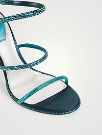 Cleo Crystal Satin Stiletto Sandals