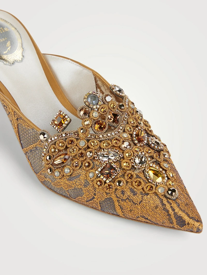 Veneziana Crystal Lace Mules