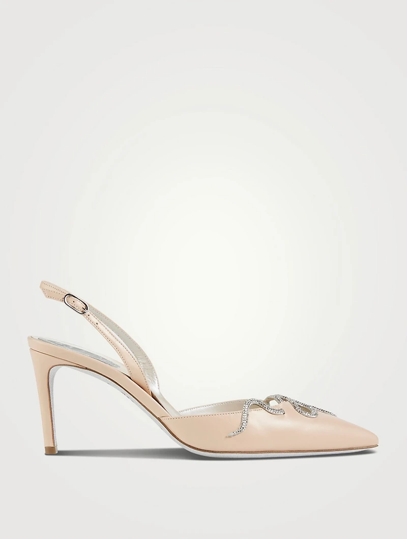 Morgana Crystal Satin Slingback Sandals