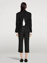Split-Back Wool Peplum Blazer