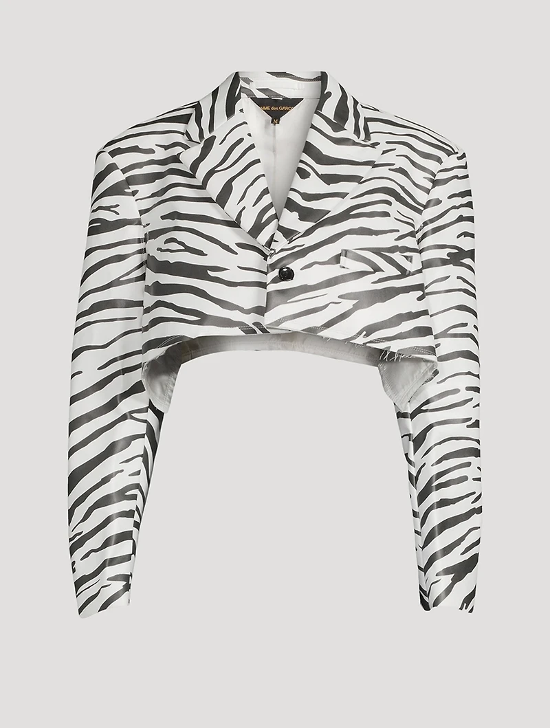 Cropped Blazer Zebra Print