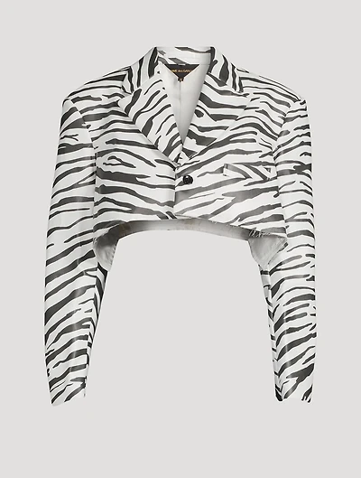Cropped Blazer Zebra Print