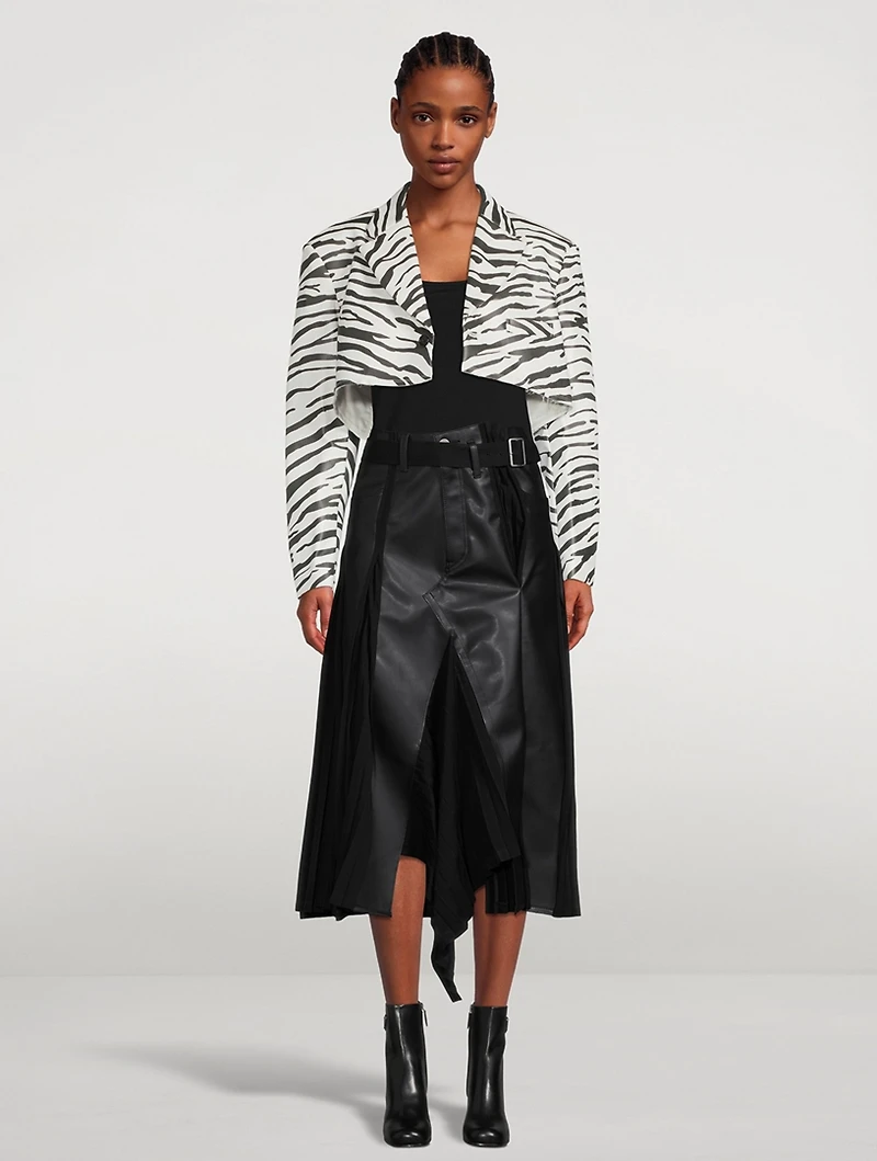 Cropped Blazer Zebra Print