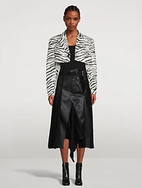 Cropped Blazer Zebra Print