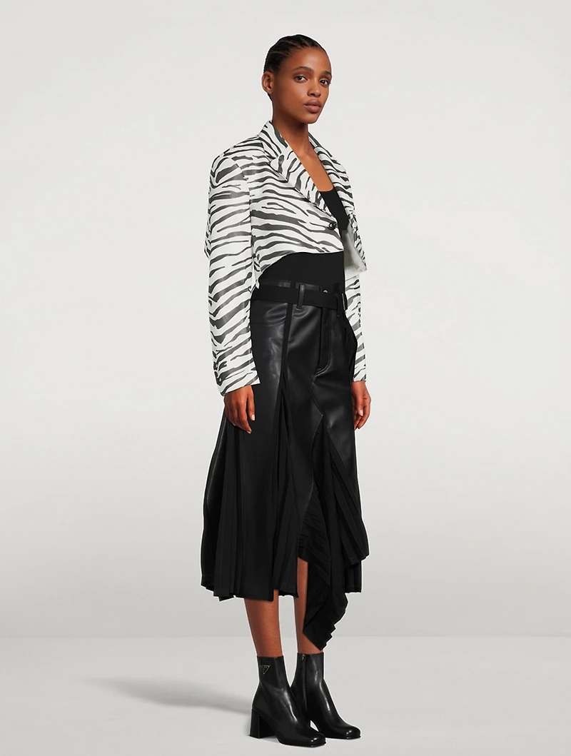 Cropped Blazer Zebra Print