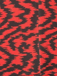 Bubble-Hem Printed Midi Dress
