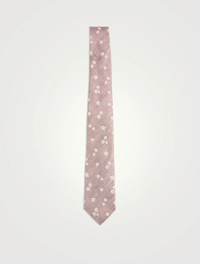 Silk And Linen Printed Tie