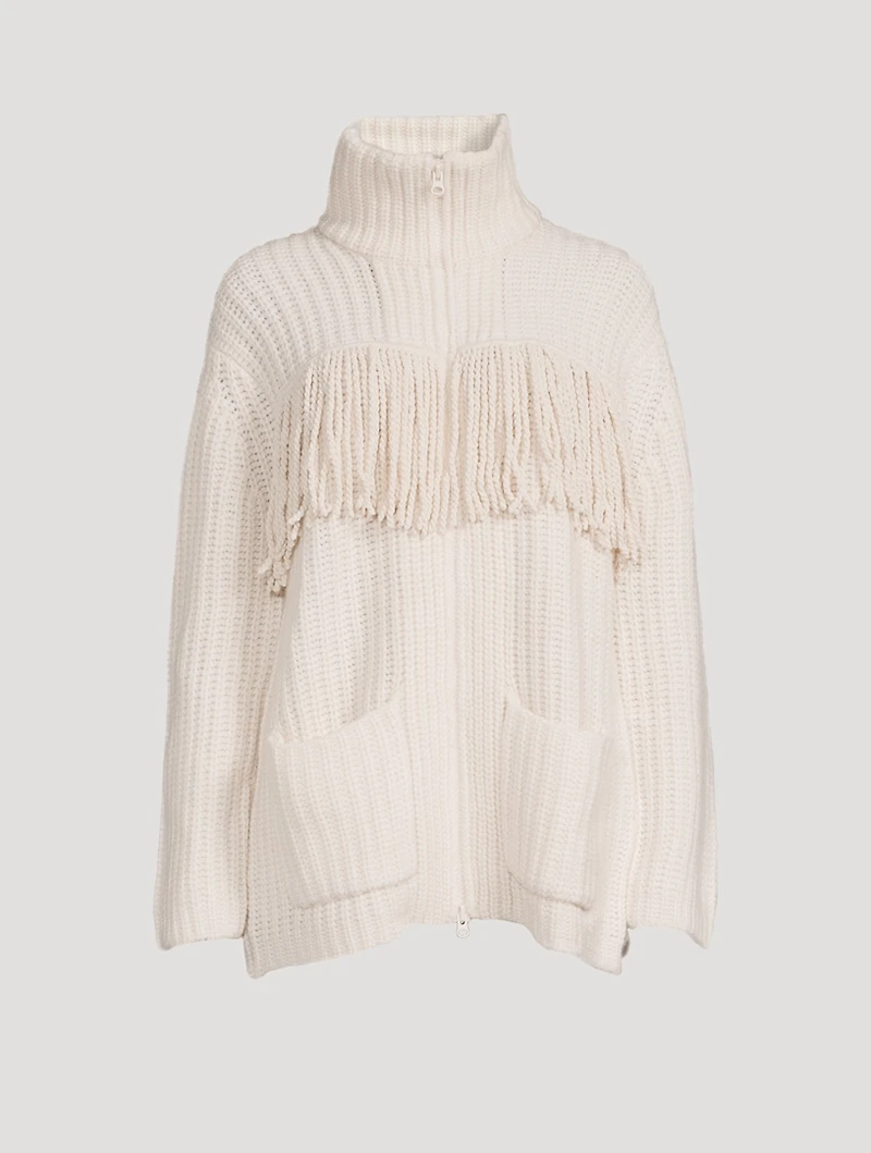 Elisa Fringe Cashmere Cardigan