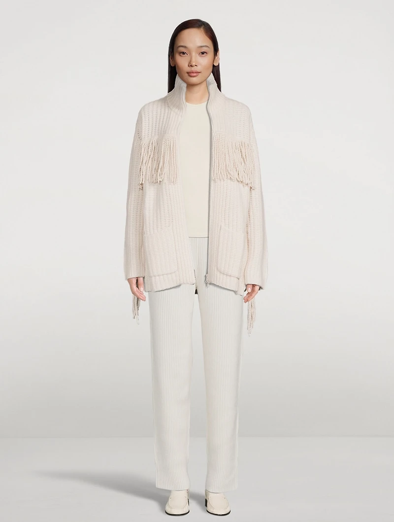 Elisa Fringe Cashmere Cardigan