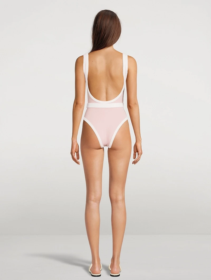 Volley Belted One-Piece Swimsuit