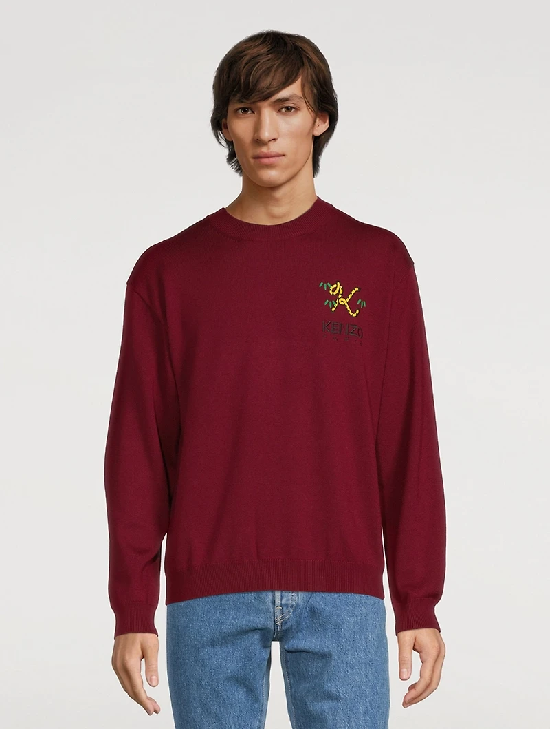 Tiger Tail K Wool Oversized Sweatshirt