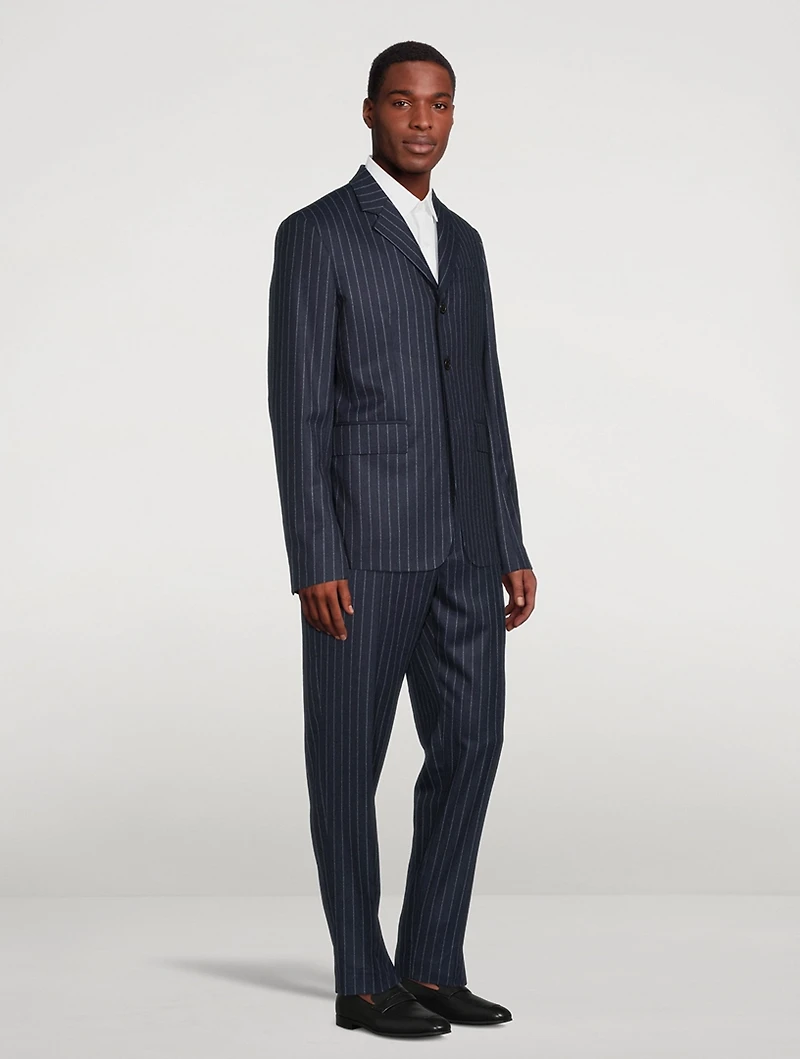 Wool Pinstripe Blazer