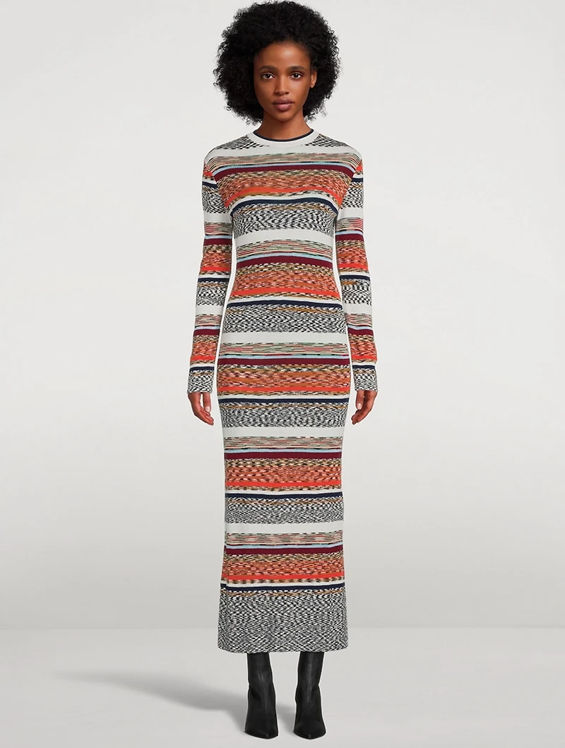 Long-Sleeve Midi Dress