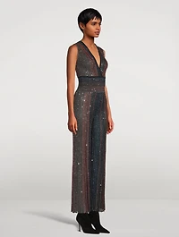 V-Neck Beaded Jumpsuit