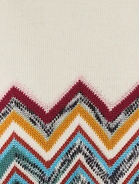 Wool-Blend Chevron Knit Turtleneck
