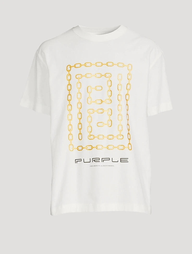 Meander Chain Textured Jersey T-Shirt