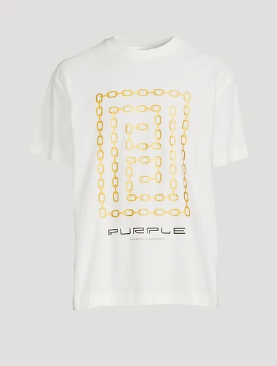 Meander Chain Textured Jersey T-Shirt