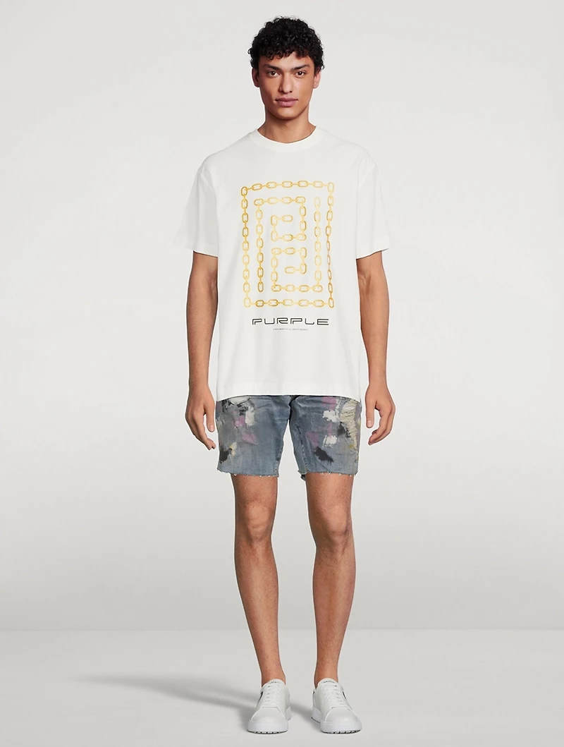 Meander Chain Textured Jersey T-Shirt