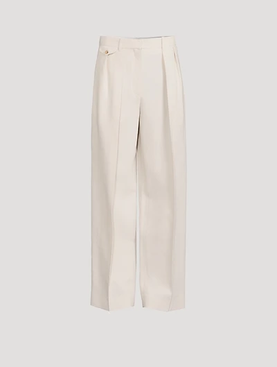 Marcelina Wool Wide-Leg Trousers