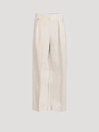 Marcelina Wool Wide-Leg Trousers