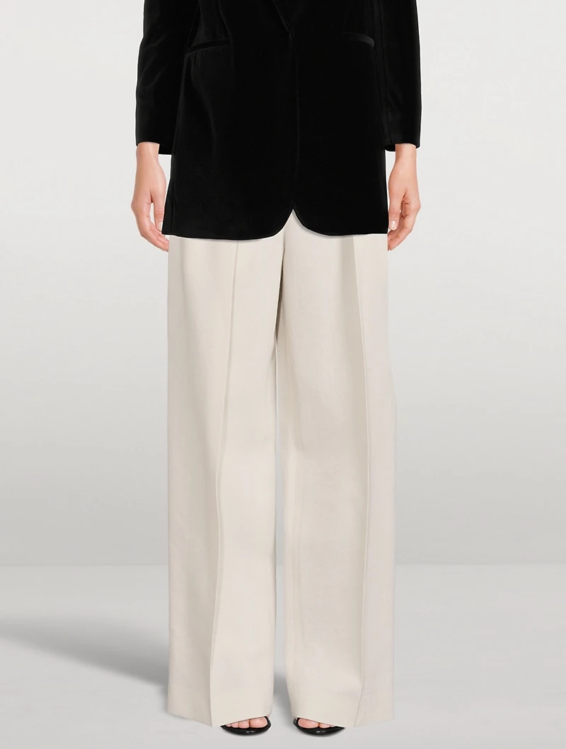 Marcelina Wool Wide-Leg Trousers