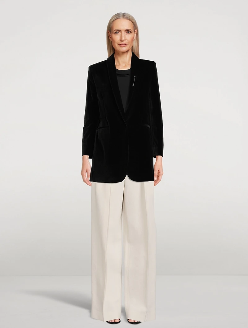 Marcelina Wool Wide-Leg Trousers