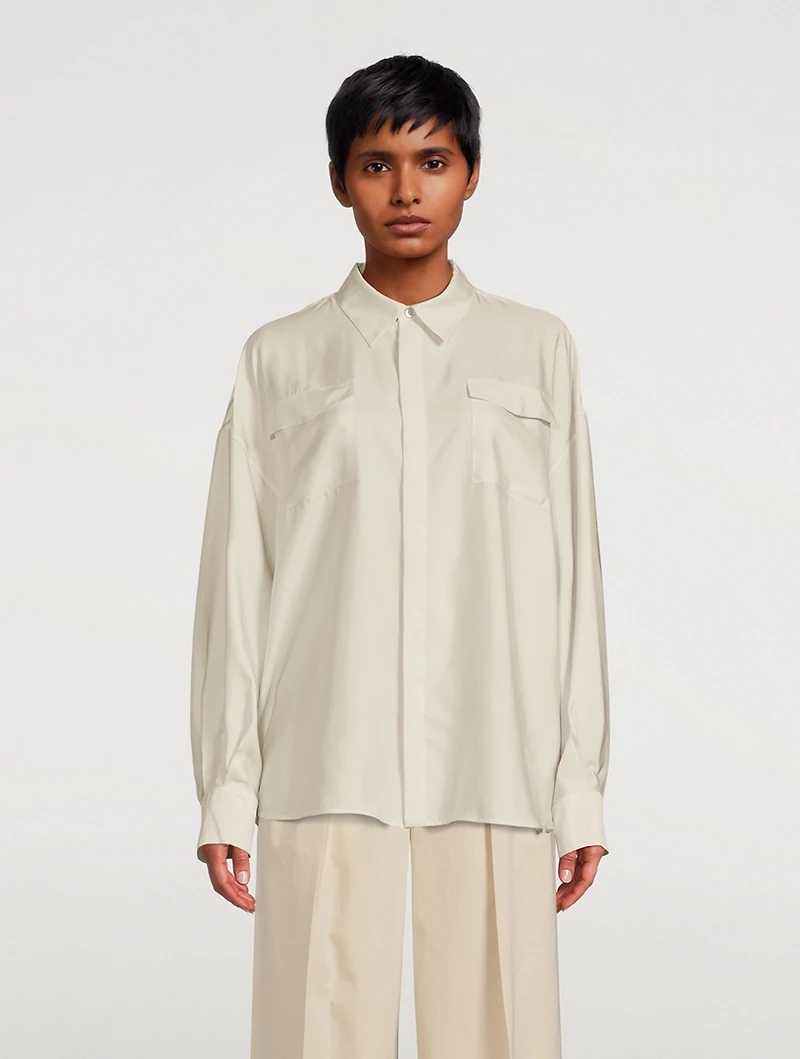 Abigail Silk Utility Shirt