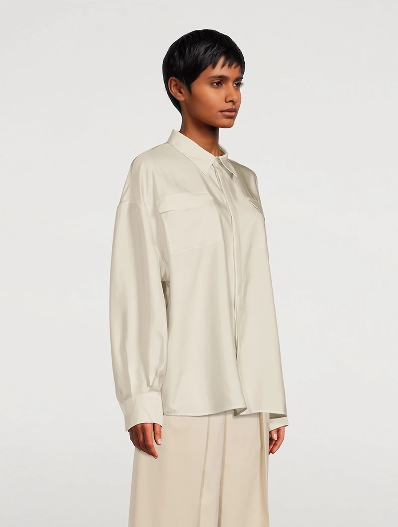 Abigail Silk Utility Shirt