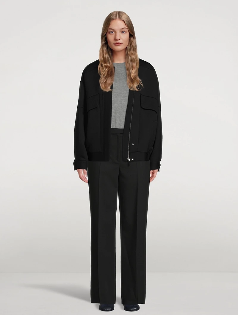 Elia Wool And Silk Straight Trousers