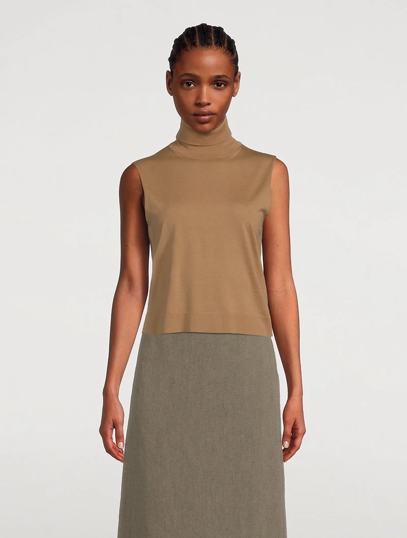 Piita Sleeveless Wool Turtleneck