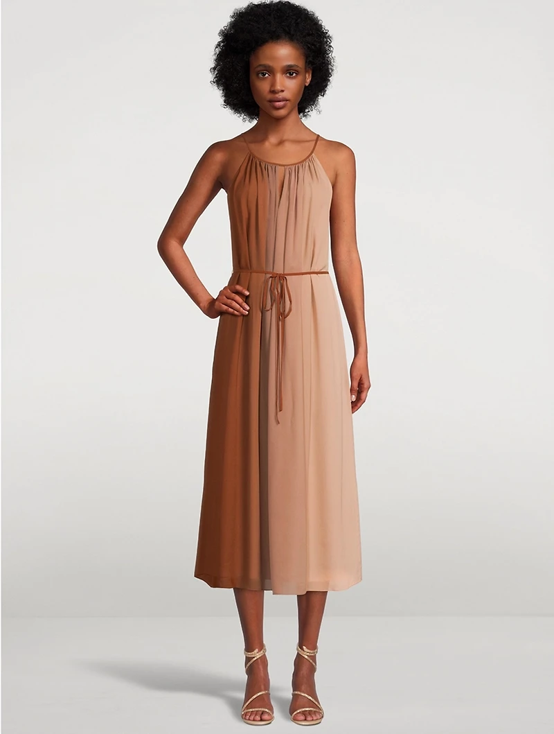 Ombré Crepe Halter Dress