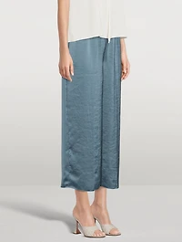 Easy Wide-Leg Crushed Satin Trousers
