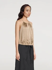 Gathered Crushed Satin Cami
