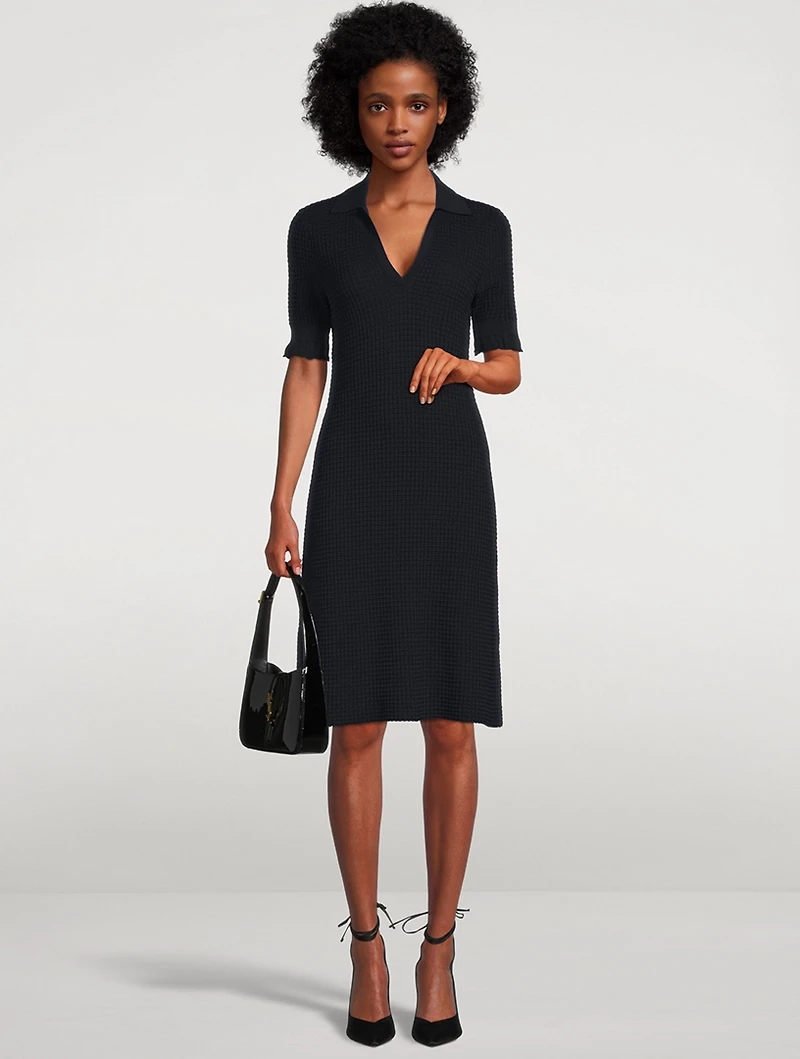 Lace-Trimmed Polo Dress