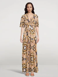 Candy Cut-Out Maxi Dress Ikat Print