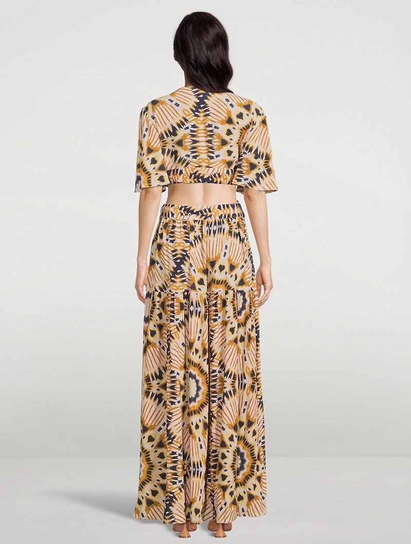 Candy Cut-Out Maxi Dress Ikat Print