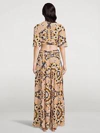 Candy Cut-Out Maxi Dress Ikat Print