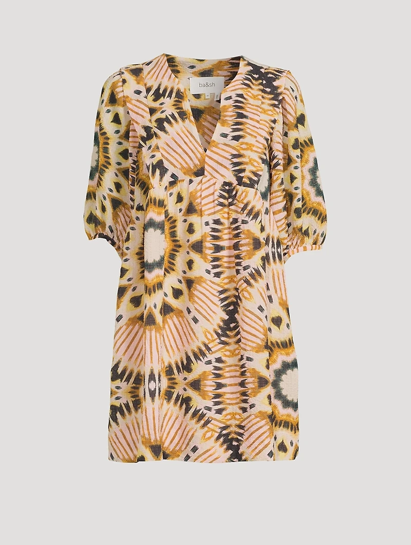 Cleo Mini Dress Ikat Print