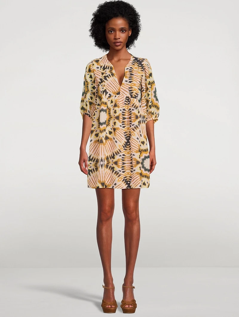 Cleo Mini Dress Ikat Print